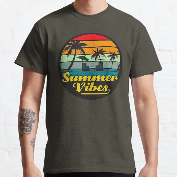 "Summer Vibes v2" Show Your Love for Summer with a Unique Retro Vintage style Design Classic T-Shirt