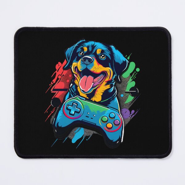 Item preview, Colorful Kawaii Dog Rottweiler Gamer designed and sold by Leonardo Palumbo.