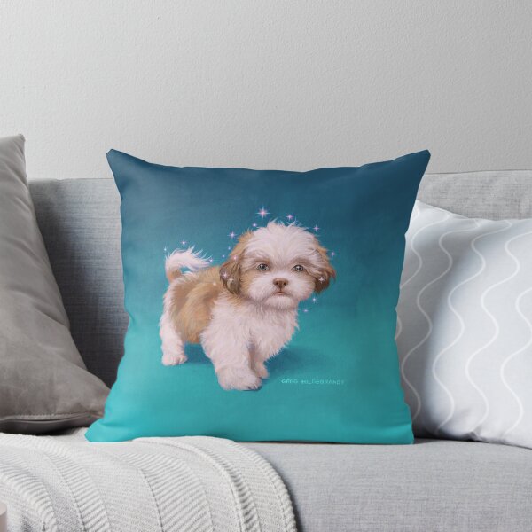 Luke Skywalker, Jedi Puppy, Shih Tzu, puppy Throw Pillow