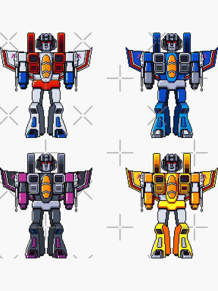 Thumbnail 3 of 3, Sticker, Decepticon Seekers pixel art designed and sold by djspacegr.