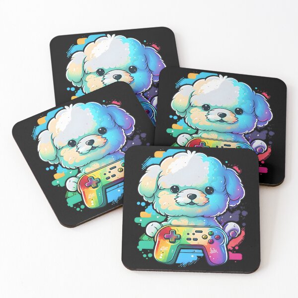 Item preview, Colorful Kawaii Dog Bichon Gamer designed and sold by Leonardo Palumbo.