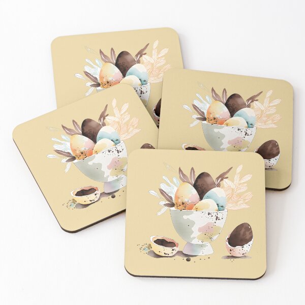 Item preview, Watercolor Easter Pottery Eggs designed and sold by Teequeque.