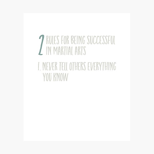 Artikel-Vorschau von Funny Martial Arts 2 Rules for Being Successful, designt und verkauft von whyitsme.