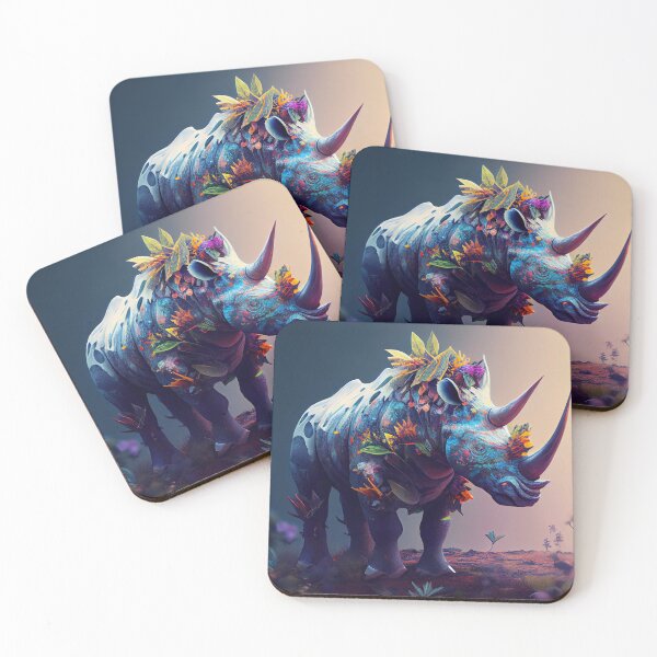 Item preview, Fantasy Rainbow Animal Magic Rhino designed and sold by Obibobishop.