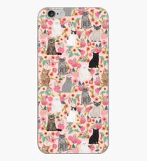 Cat floral mixed breeds of cats gifts for pet lovers cat ladies florals iPhone Case