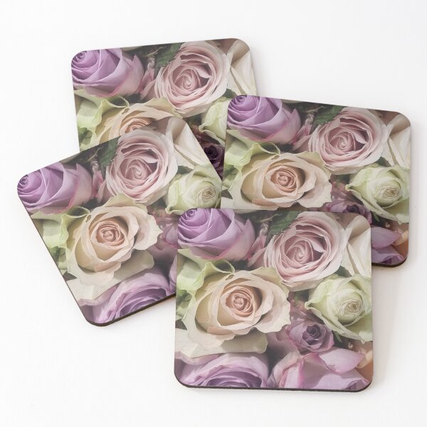 Item preview, Lilac and pale pastel coloured roses in a bouquet  designed and sold by suespaintroom.