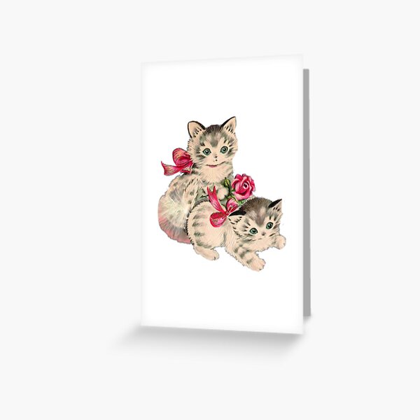 coquette cat illustration valentine&#39;s day wilted rose