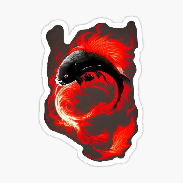 Vista previa del artículo con la obra «El koi de fuego», diseñado y vendido por atangerprints.