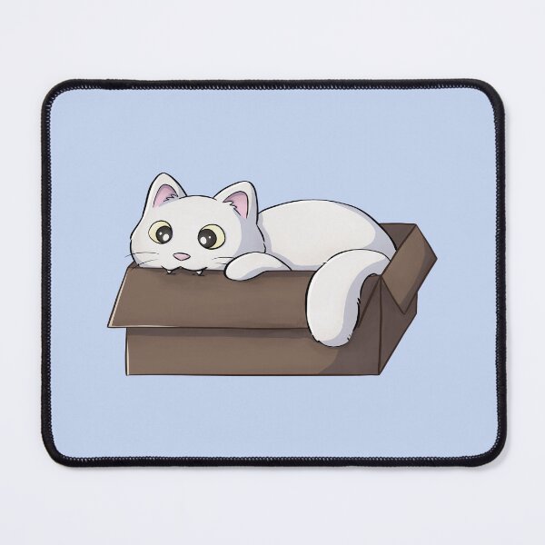 Item preview, White Cat Biting A Box designed and sold by Meowrye.