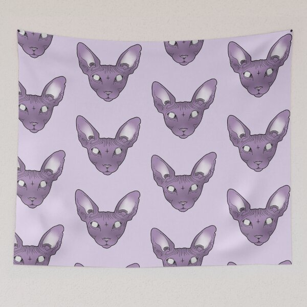 Item preview, Purple  Sphynx cat  designed and sold by TinyArtCorner.