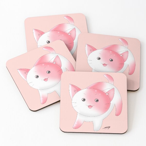 Item preview, Strawberry cat, cute cat, pastellrosa cat, anime cat designed and sold by GiiReez.