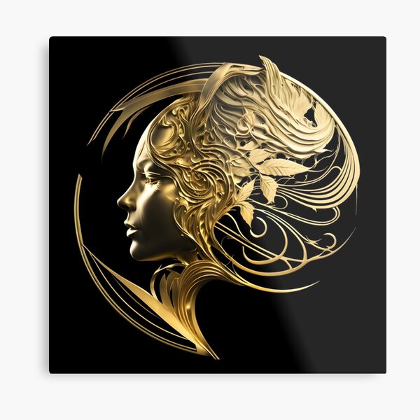 Stranger Things Logo - Women Golden Face Metal Print