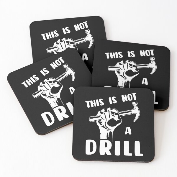 Item preview, THIS IS NOT A DRILL  |  HAND HAMMER ILLUSTRATION WITH TYPOGRAPHY designed and sold by Drago Art.