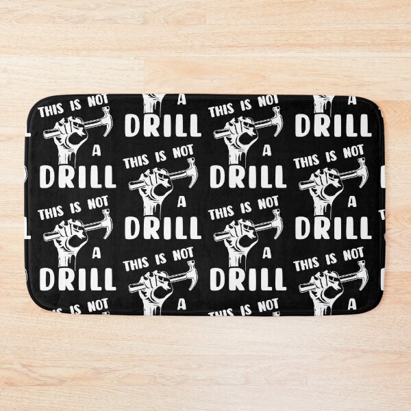 Item preview, THIS IS NOT A DRILL  |  HAND HAMMER ILLUSTRATION WITH TYPOGRAPHY designed and sold by Drago Art.