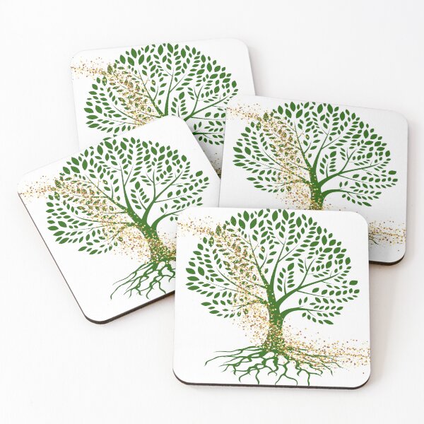 Item preview, Green & Gold Tree design designed and sold by TheSoukainaArt.