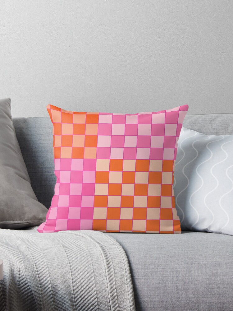 Checkerboard, Multi Colour, Pink and Orange 