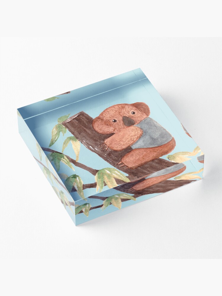 Alternate view of Kaola Bear on Tree Acrylic Block