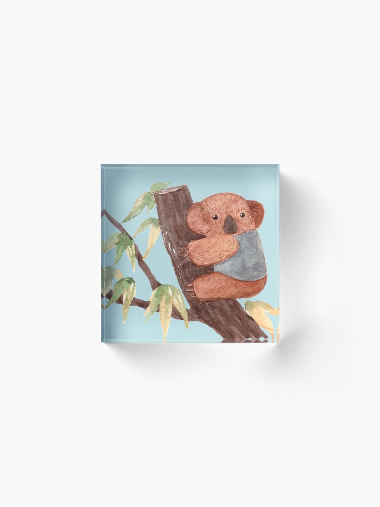 Alternate view of Kaola Bear on Tree Acrylic Block
