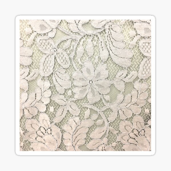 bohemian floral french country ivory beige lace Sticker