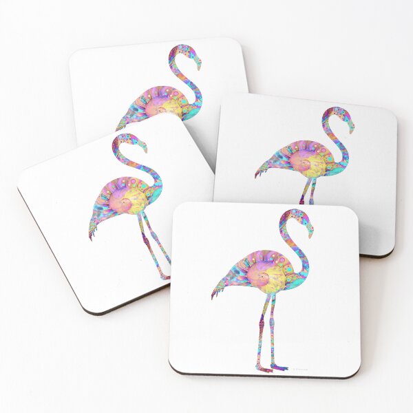 Item preview, Enchanted Colorful Flamingo Art Tropical Bird Painting designed and sold by Sharon Cummings Art.