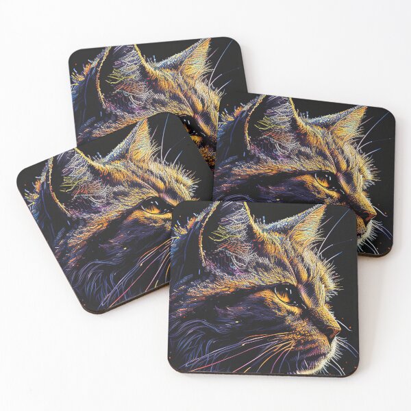 Item preview, Abstract pointillism fusion style of a housecat designed and sold by RK - Shop.