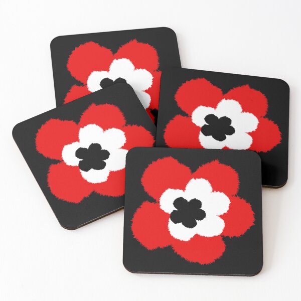 Item preview, Pop flowers red fur designed and sold by ladstudio.
