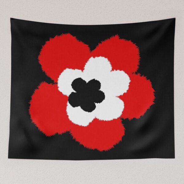 Item preview, Pop flowers red fur designed and sold by ladstudio.