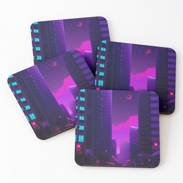 Item preview, Cyber city passersby and a red moon designed and sold by funglazie.