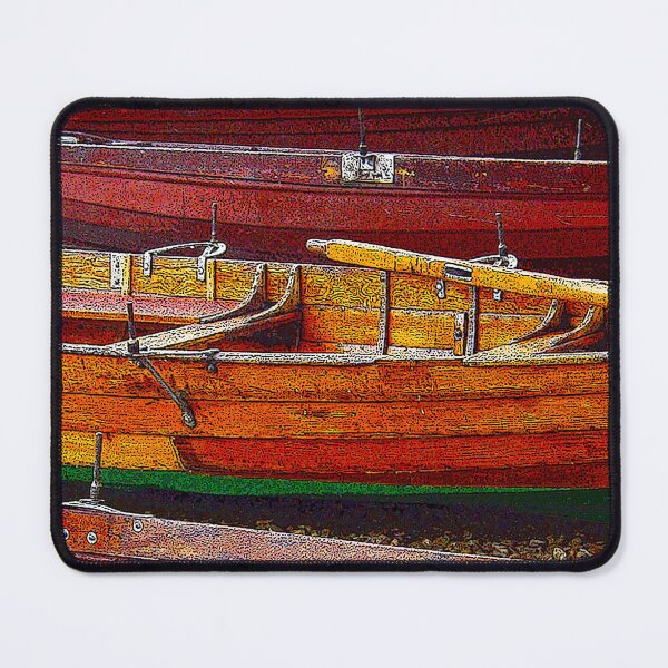 Item preview, Closeup of wooden rowing boats on lake designed and sold by Nick Pautrat.