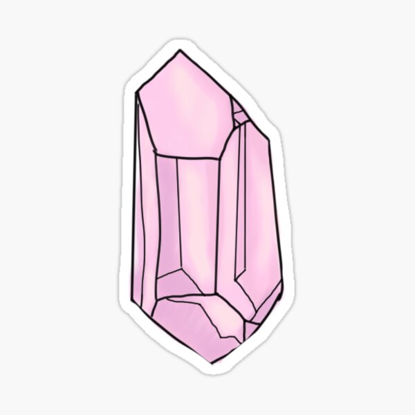 Bright lineart sketch rose pink quartz crystal Vector Image