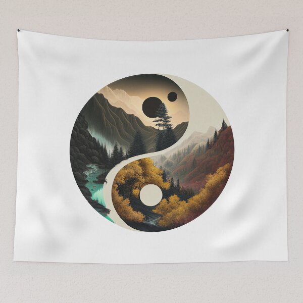 Item preview, Arte abstracto de la acuarela de Yin Yang, impresiones espirituales orientales de YinYang designed and sold by SharpDream.