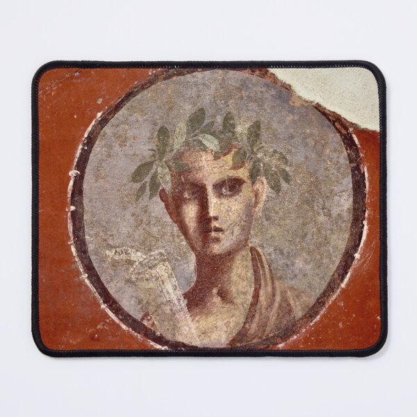 Item preview, Pompeiian fresco of a young man with a scroll of Plato designed and sold by DotorEaon.