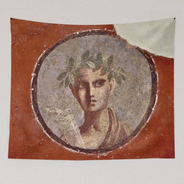 Item preview, Pompeiian fresco of a young man with a scroll of Plato designed and sold by DotorEaon.