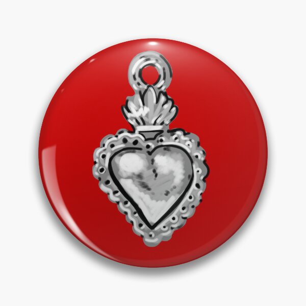 Item preview, silver sacred heart milagros  designed and sold by El Brown Mercado.