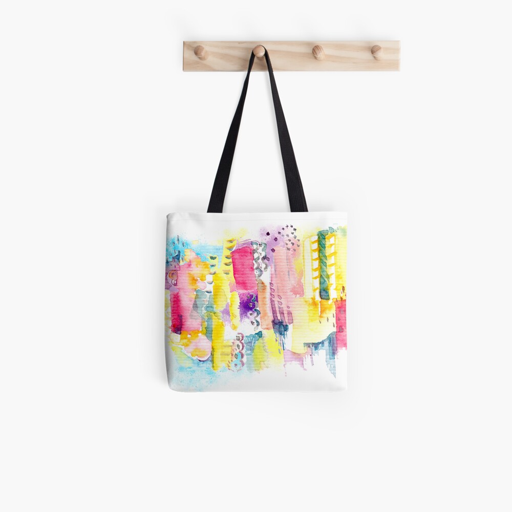 Abstract Watercolor Cityscape Tote Bag