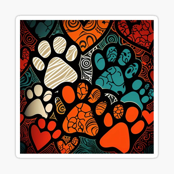 Item preview, Pattern of paws and hearts designed and sold by SMILE88.