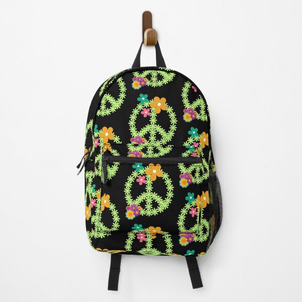 Item preview,  Green Leaf Peace Sign With Flowers Colorful Psychedelic 60s Design designed and sold by EarthArtDesigns.