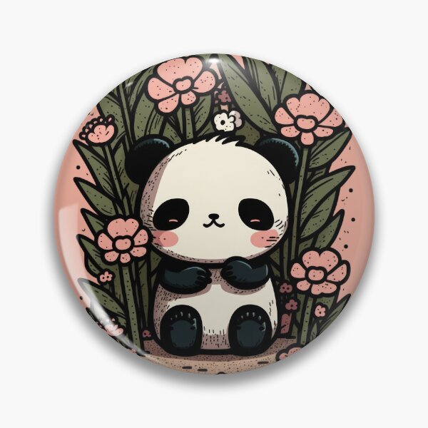 Item preview, Panda Cutie: A Mauve Blossom Buddy designed and sold by EvyeniaArt.