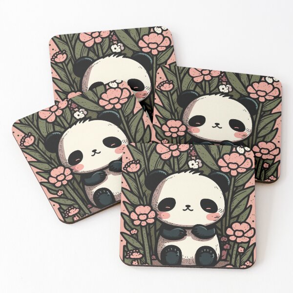 Item preview, Panda Cutie: A Mauve Blossom Buddy designed and sold by EvyeniaArt.