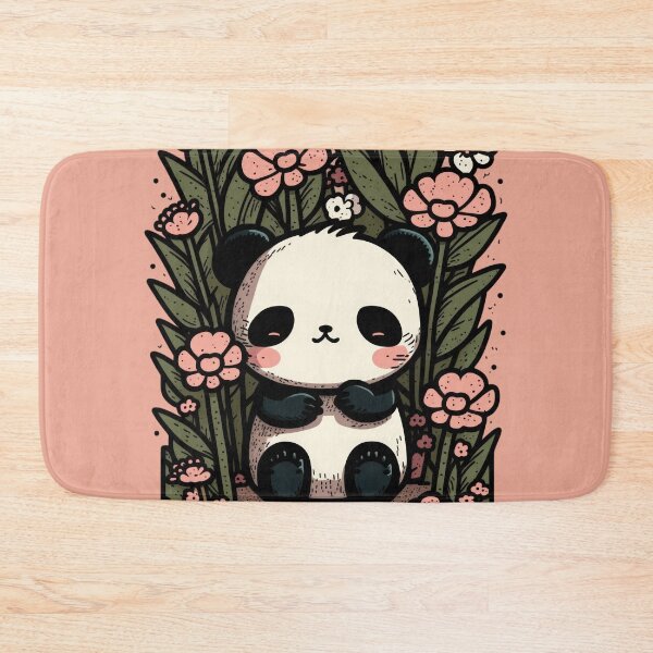 Item preview, Panda Cutie: A Mauve Blossom Buddy designed and sold by EvyeniaArt.