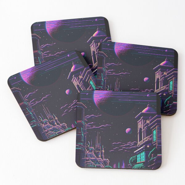 Item preview, Pixel Art Neon city landscape designed and sold by GlintageArt.