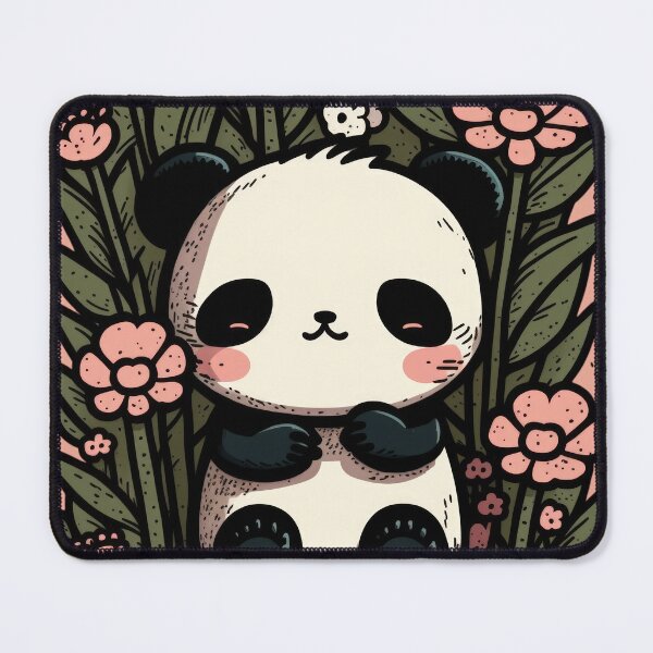 Item preview, Panda Cutie: A Mauve Blossom Buddy designed and sold by EvyeniaArt.