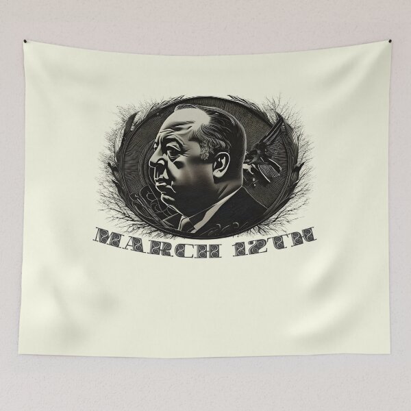 Item preview, Engraved Alfred Hitchcock Portrait - March 12 designed and sold by RickS-Ts-N-Such.