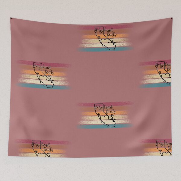 Item preview, My heart beats in California designed and sold by HooYooTeeTees.