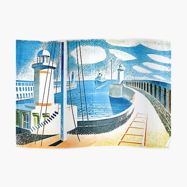 The River Thames at Hammersmith, 1932 by Eric Ravilious - vintage artwork,  12x8 inch (A4) Reproduction Poster Print : : Home & Kitchen