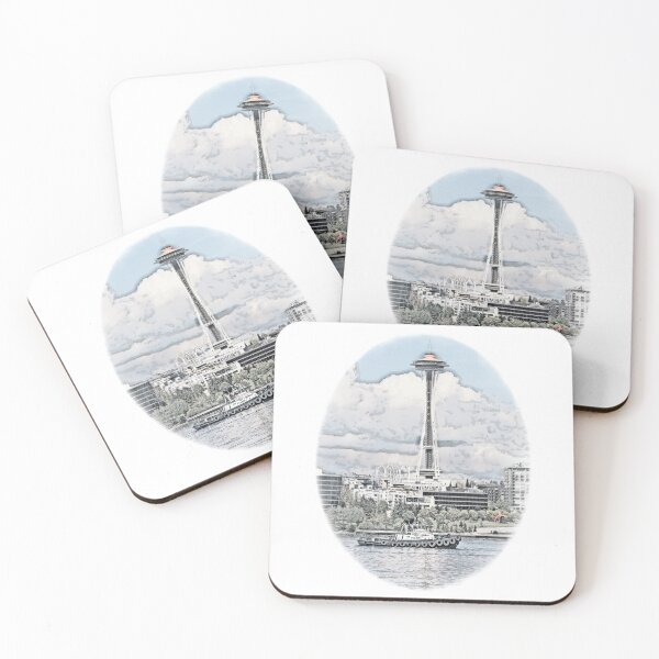 Item preview,  Sketch Foss Tugboat & Seattle Space Needle and color was add. designed and sold by Jason Mosley.
