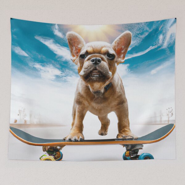 Item preview, french bulldog skateboarding designed and sold by myseptember18th.