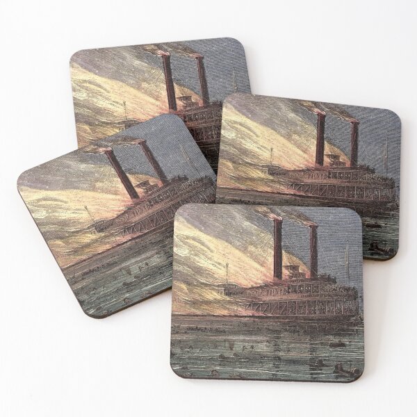 Item preview, MARITIME #43 SS Sultana Paddle Steamship Disaster - Woodcut Drawing designed and sold by DEL-Productions.