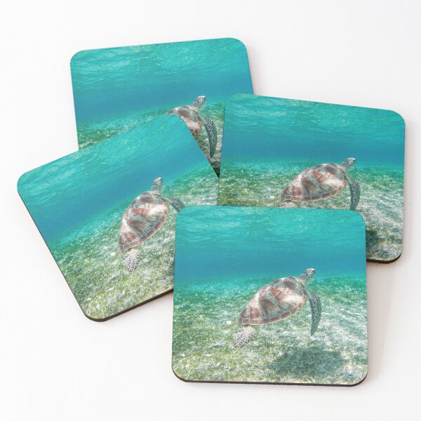Item preview, A turtle swimming in clear tropical waters designed and sold by Hawaii Wildlife & Landscape Prints.