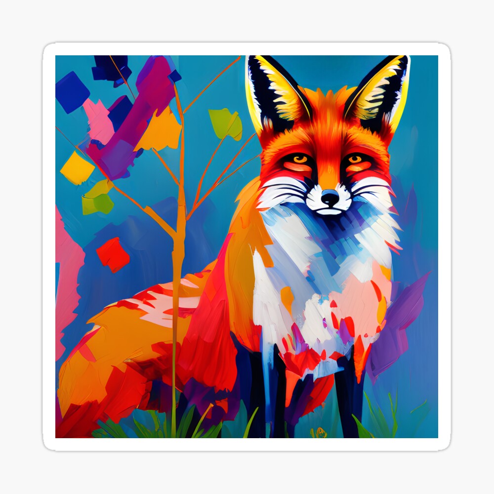 Abstract fox deals painting